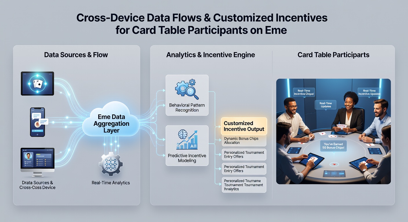 Diagram illustrating real-time data synchronization between card table interfaces and incentive engines on distributed networks