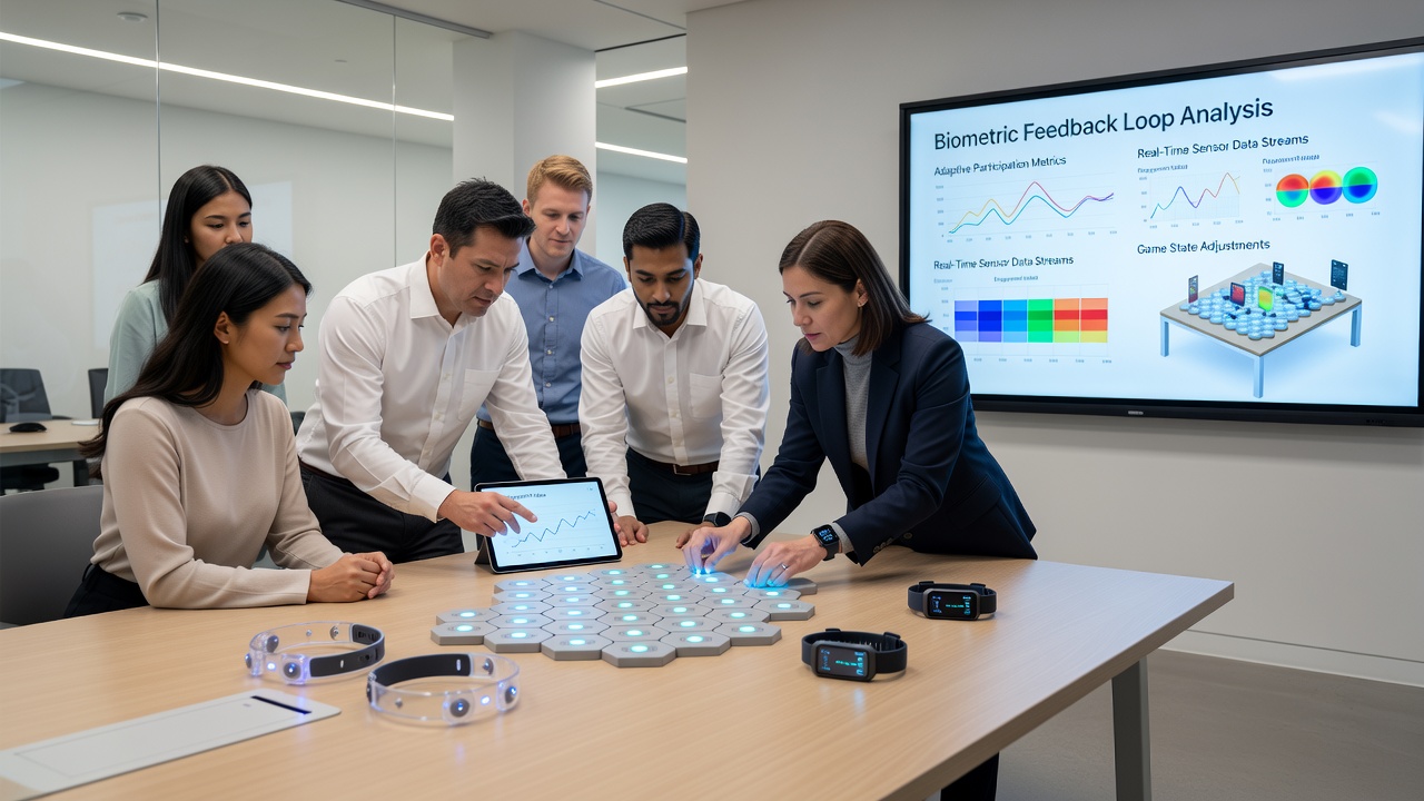 Dashboard displaying real-time biometric data overlays on adaptive table game interfaces