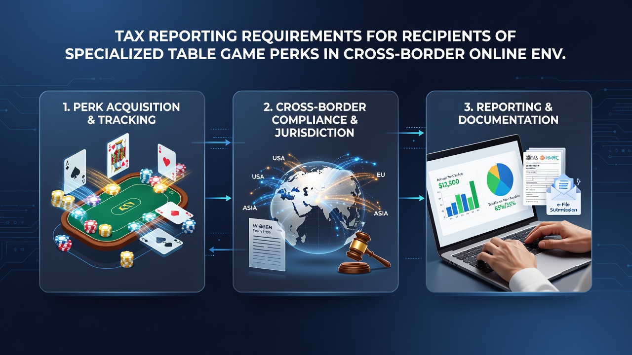 Diagram of international tax treaty applications and reporting deadlines for virtual gaming rewards